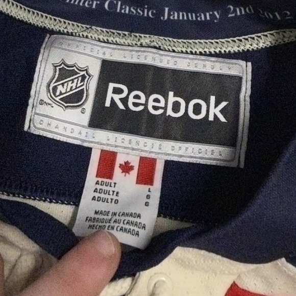 New York Rangers Reebok NHL Jersey Cream Red Mens Size L richards #19 - Picture 4 of 7